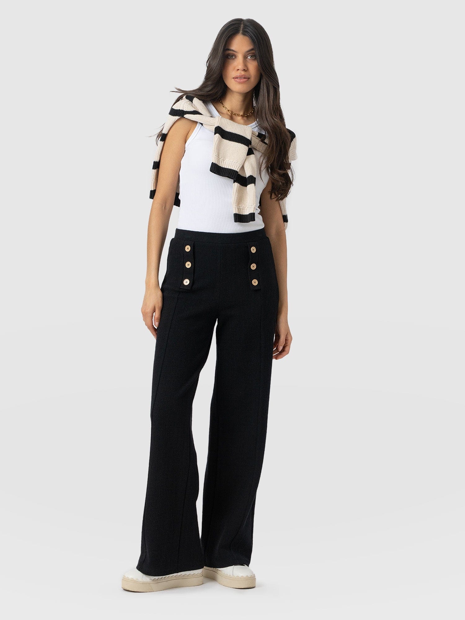 Chelsea Pant - Black Textured - Women's Pants | Saint + Sofia® USA